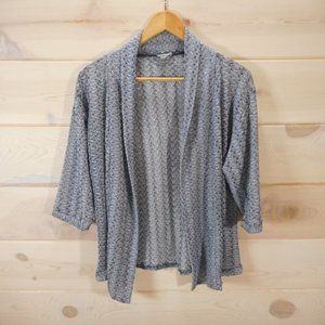 Chico's Travelers 2 Large L Cardigan Sweater Open Front Silver Blue